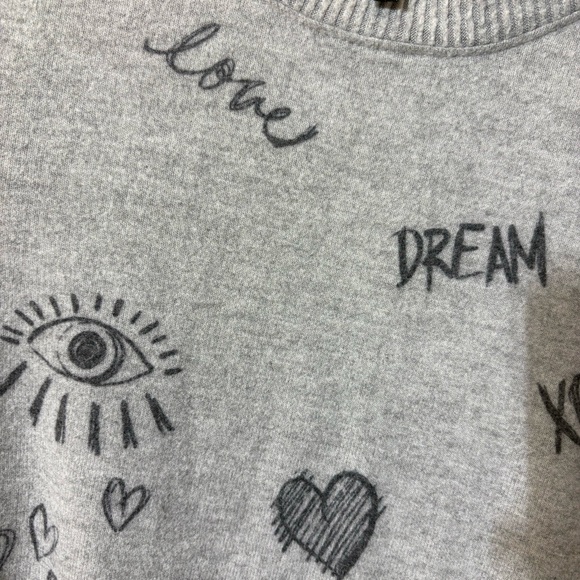 BumbleBella by Jill Martin Women's Top Sweater Sz XS Graphic Grey A617016 - Picture 5 of 11